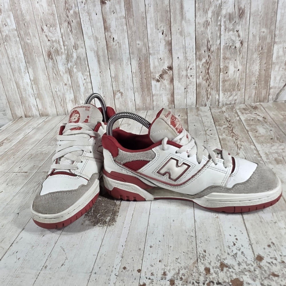 New Balance 550 Womens 6.5 White Red Grey Leather Sneakers GSB550TF - Picture 8 of 8